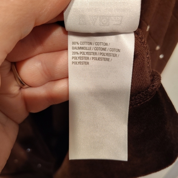 Quacker Factory NWT Embellished Brown Velour Full Zip Vest Sz 1X Casual Outdoor - Picture 7 of 8